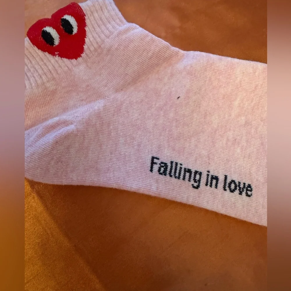 👀❤️ You Kikiya Falling in Love with you Socks with Red Heart - Made in Korea-NWT